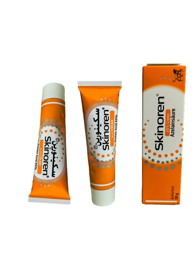 سكينورين عبوتان من كريم سكينورين لعلاج حب الشباب، كريم نضارة أصلي لتفتيح البشرة، وعلاج البثور والكلف وحب الشباب، 30 غرام - Image 1